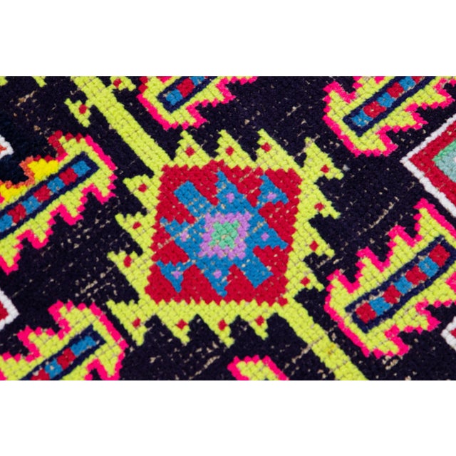 Red Vintage Red Turkish Handmade Multicolor Geometric Pattern Wool Runner For Sale - Image 8 of 11