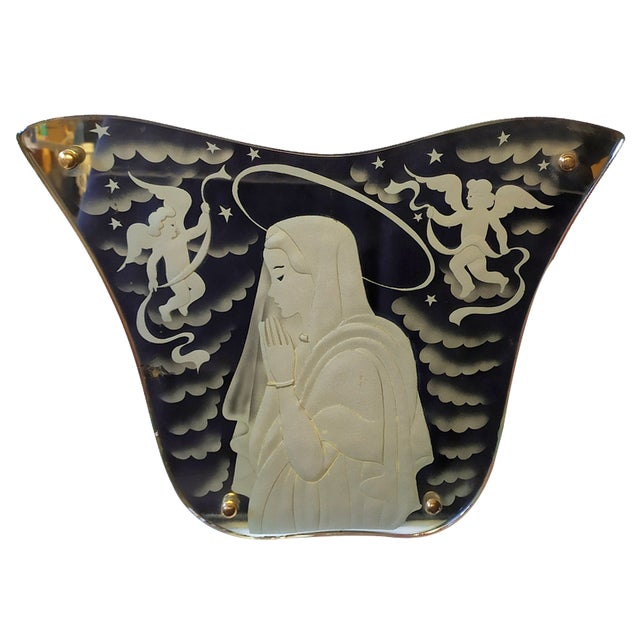 Mirror attributed to Luigi Brusotti for Fontana Arte, 1940s For Sale