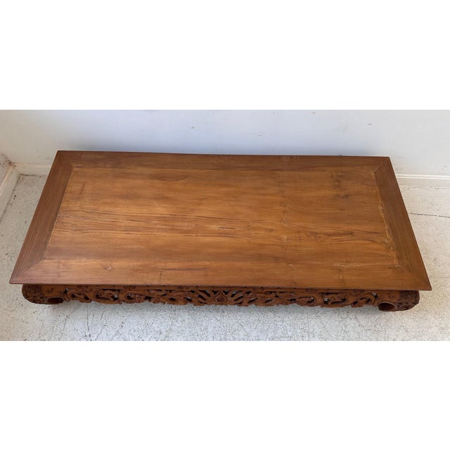 Asian Antique Rectangular Ming Dynasty Style Elm Wood Coffee Table For Sale - Image 3 of 16