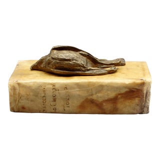 French Bronze Sparrow Sculpture Paperweight, After Comolera For Sale