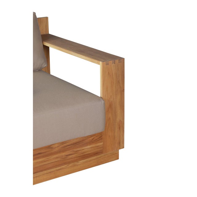 Wood Imperial Grove Outdoor Solid Teak Wood Armchair For Sale - Image 7 of 14