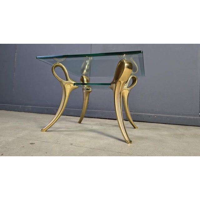 Brass and Glass Coffee Table, 1970s For Sale - Image 3 of 13