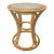 Vintage Round Bamboo Side Table With Glass Top For Sale