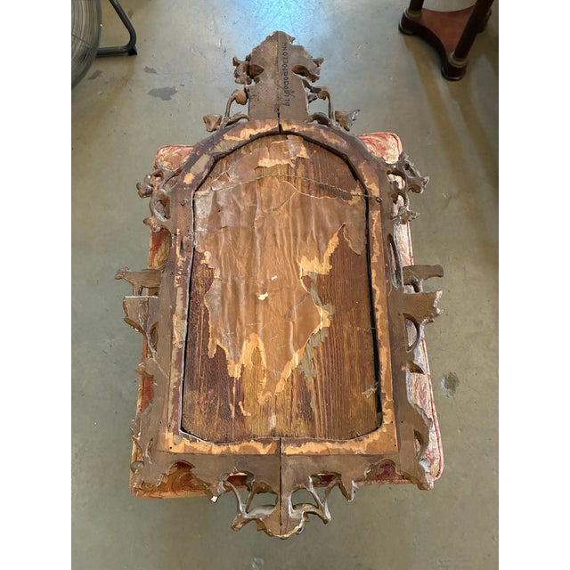 Baroque Antique Italian Hand-Carved Gilt Wood Mirror in the Baroque Style For Sale - Image 3 of 12