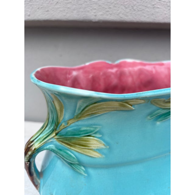 Majolica Aqua Parakeets Jardinière Sarreguemines, Circa 1880 For Sale In Austin - Image 6 of 7