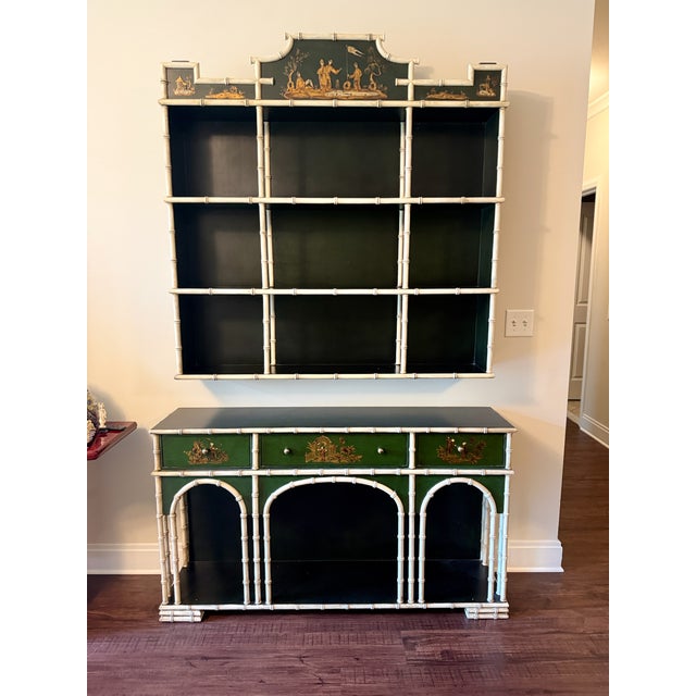 Two Piece English Chinoiserie Wall Shelf and Console For Sale - Image 9 of 14