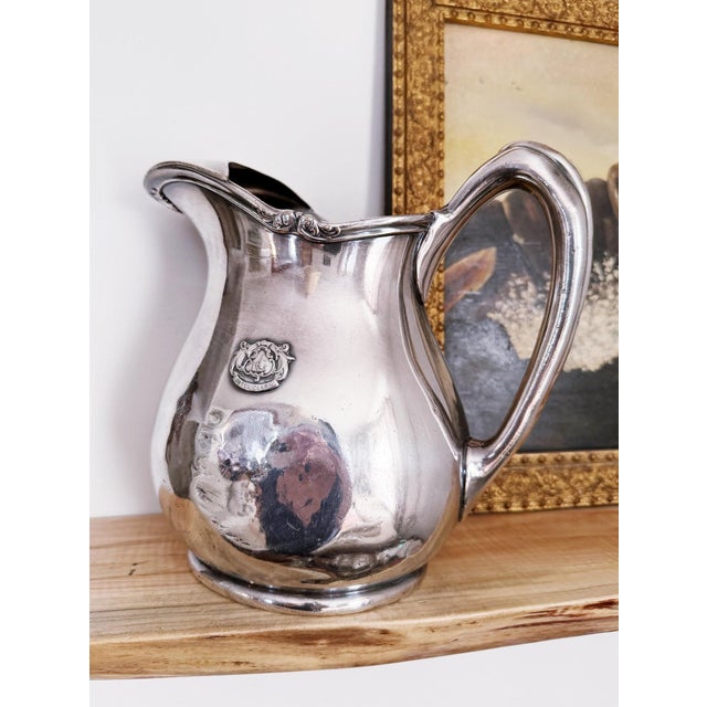 Traditional Antique Silver Plated Water Pitcher From Hotel Clark in Los Angeles Ca For Sale - Image 3 of 7