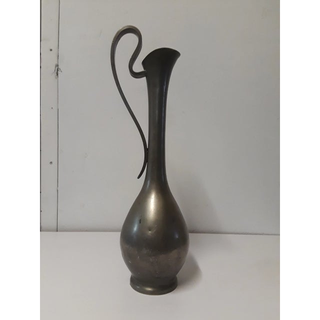 JJ Paris Pewter Vase For Sale - Image 4 of 5