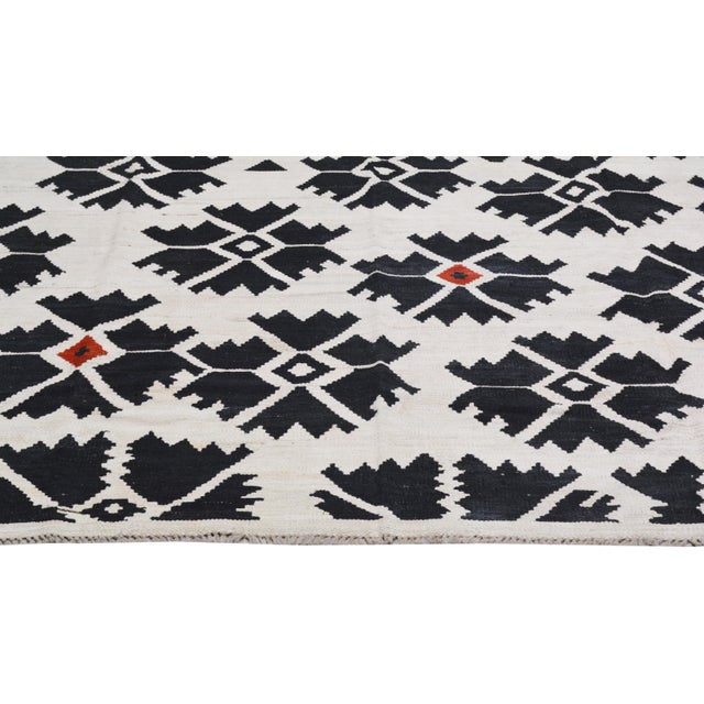 Afghan Modern Kilim Flatweave Wool Rug, For Sale - Image 4 of 6
