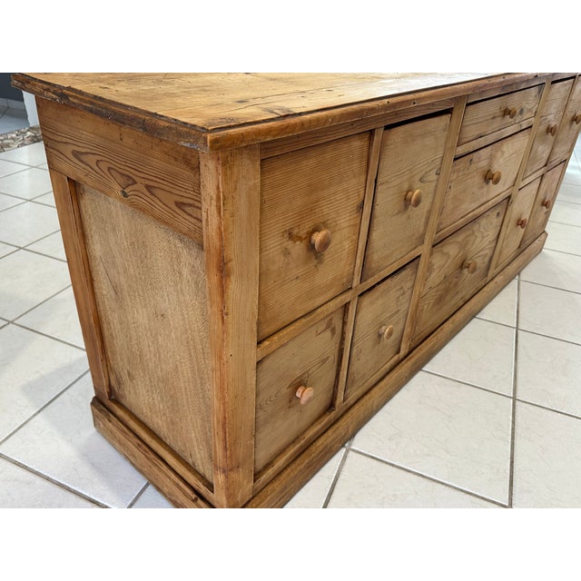 Industrial Vintage Workshop Cabinet with Drawers in Fir, 1950s For Sale - Image 3 of 18