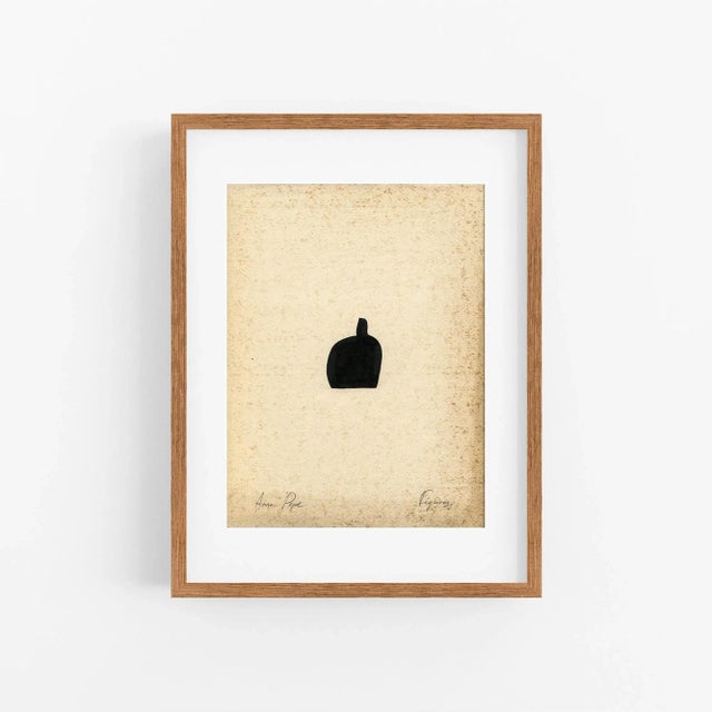 Contemporary "Figures" Contemporary Minimalist Ink Drawing on Vintage Paper For Sale - Image 3 of 4