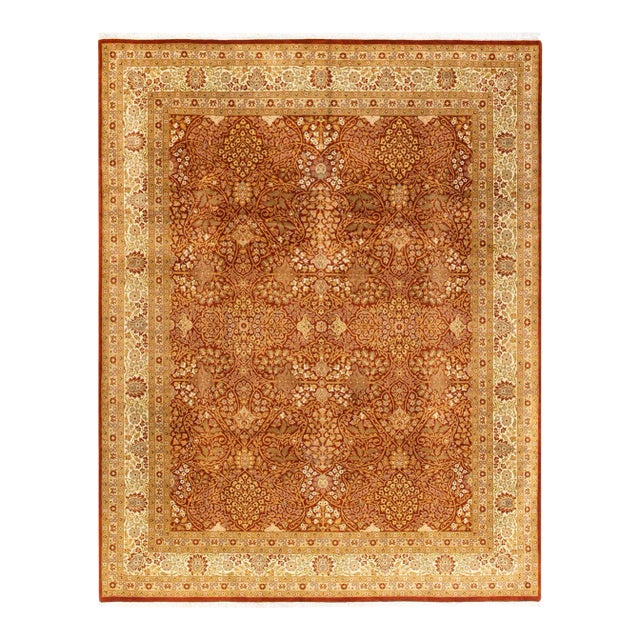 Mogul, One-of-a-Kind Hand-Knotted Area Rug in Orange, 8' 1" x 10' 5" For Sale