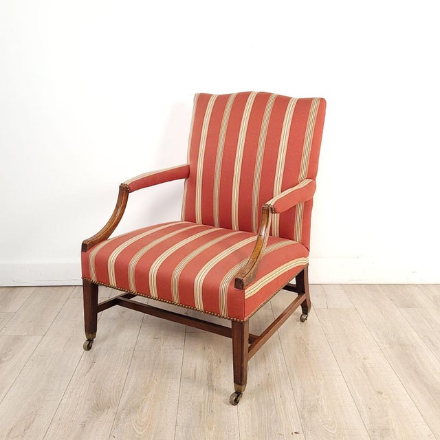 Brown George III Mahogany Library Chair, England Circa 1800 For Sale - Image 8 of 10