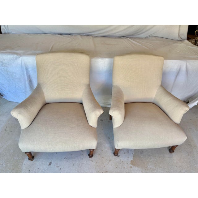 19th Century French Napoleon III Upholstered Armchairs - A Pair For Sale - Image 10 of 12