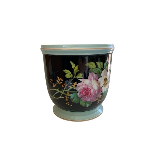 Antique Old Paris Porcelain Jardinière Cachepot France 19th Century For Sale In Palm Springs - Image 6 of 6