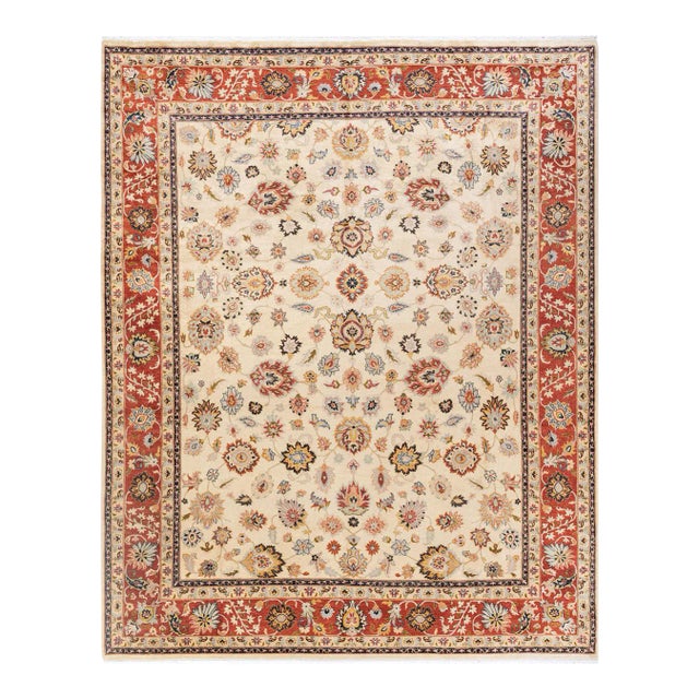 Mogul, One-of-a-Kind Hand-Knotted Area Rug in Ivory, 8' 3" x 10' 2" For Sale
