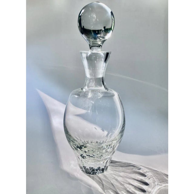 Mid 20th Century Krosno Clear Crystal Decanter With Ball Stopper For Sale - Image 13 of 13