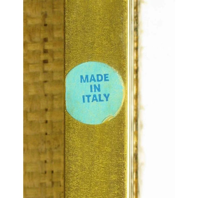 Gold Italian Raffia & Brass Greek Key Coffee Table For Sale - Image 8 of 8