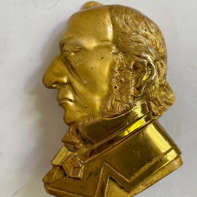 American Pair of Early 20th Century Decorative Brass Presidential Medallions For Sale - Image 3 of 5