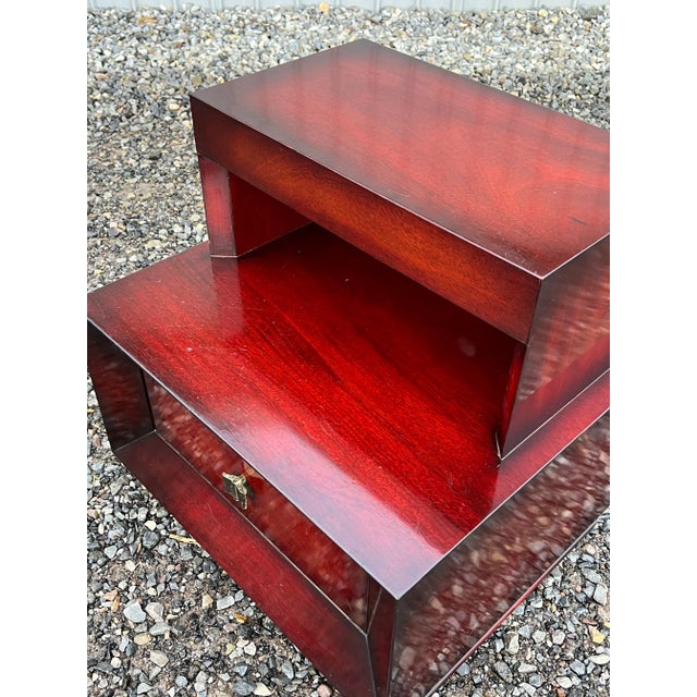 Wood Mid Century Mahogany Hollywood Regency Style Nightstands - a Pair For Sale - Image 7 of 11