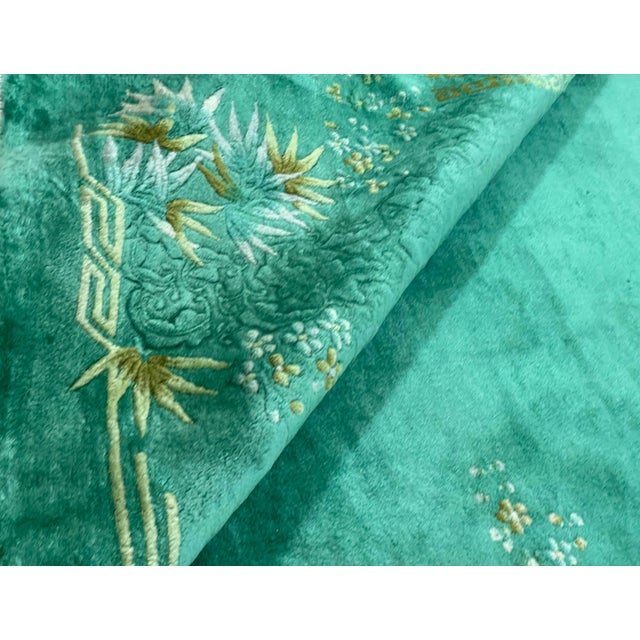 Antique Art Deco Chinese Oriental Carpet, 7'10" X 9'1" For Sale - Image 10 of 14