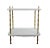 Wood and Brass Faux Bamboo Legs White Sofa Side Table, For Sale - Image 4 of 10