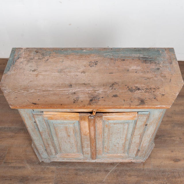 19th Century Swedish Original Blue Painted Pine Sideboard Cabinet For Sale - Image 4 of 16