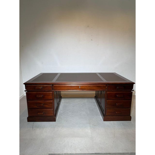 Double-Sided Executive Desk in Mahogany For Sale - Image 11 of 11