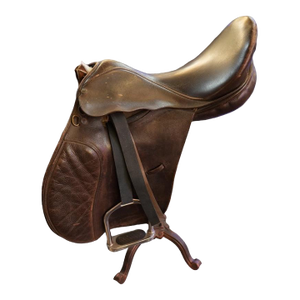 Vintage Custom Equestrian Horse Saddle Swivel Stool