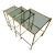 1960s Mid-Century Modern Set of Three Brass and Smoked Glass Nesting Tables For Sale