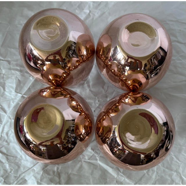 Metal Late 20th Century Rose Gold Ombre Stemless Modern Copper Metallic Wine Glasses, Set of 4 For Sale - Image 7 of 8