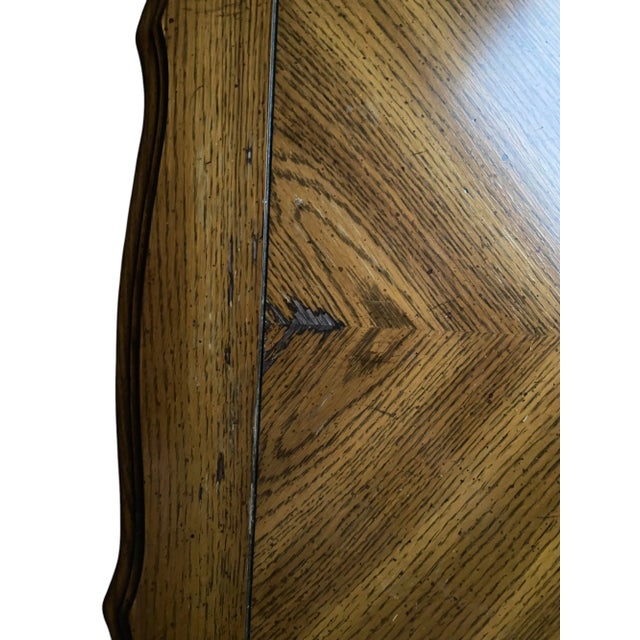 Late 20th Century Thomasville Carved Floral Side Table With Drawer and Open Shelf For Sale - Image 10 of 11