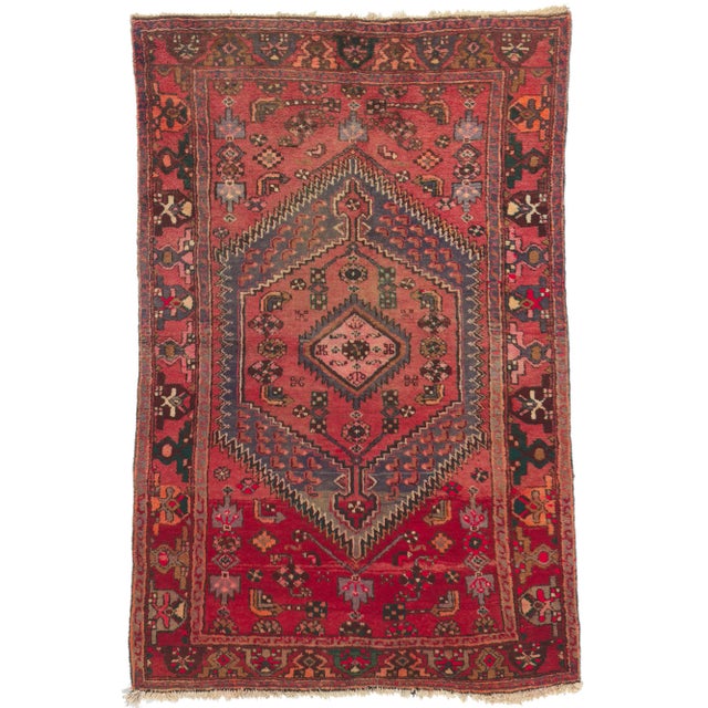 Antique Red Persian Hamadan Tribal Rug, 04'03 X 06'06 For Sale - Image 10 of 10