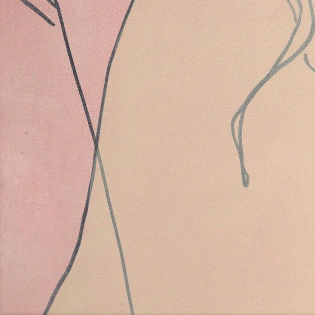 Untitled (Green, Pink, Ivory, Pearl Kate) - Original Figurative Artwork for Sale on Canvas by Hilary Bond For Sale - Image 4 of 11