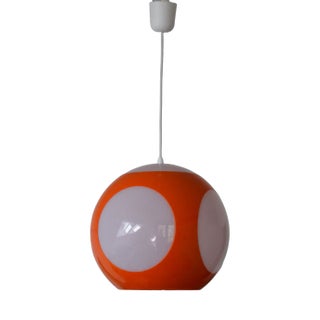 Space Age Orange Ufo Ceiling Lamp attributed to Luigi Colani For Sale
