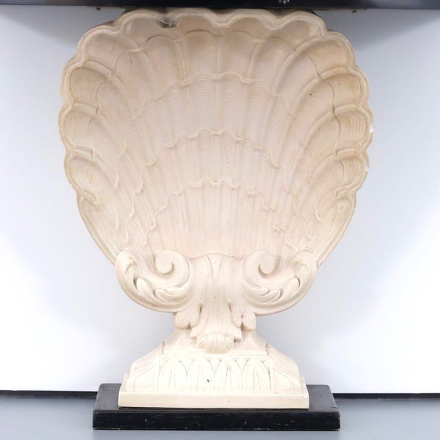 Grosfeld House Shell Console Table, Plaster & Wood, Hollywood Regency For Sale In Tampa - Image 6 of 8