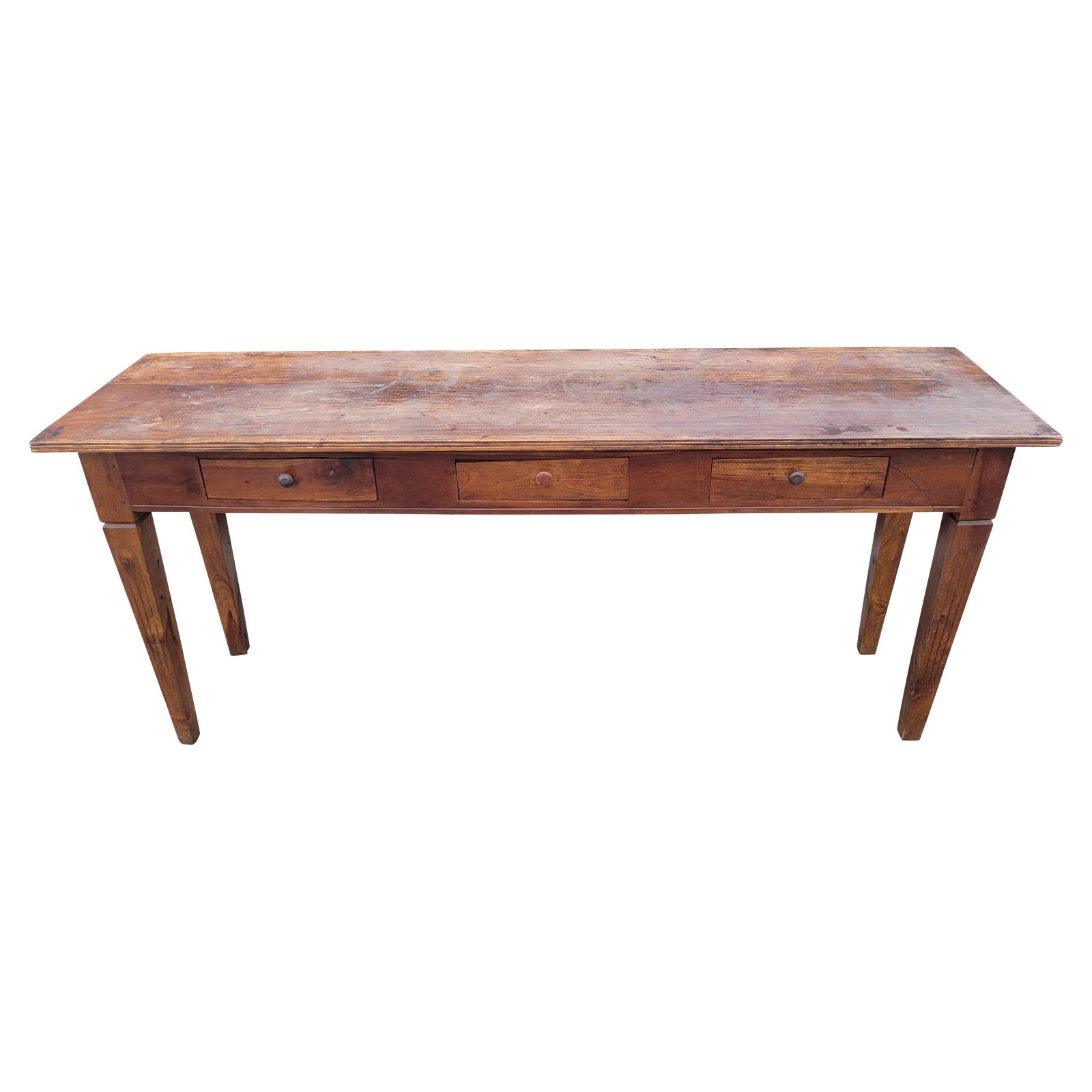 1980s rustic solid wood console table chairish