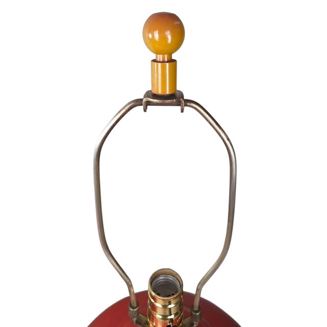 Oxblood Red Vintage Royal Haeger Oxblood Red Ceramic Urn Table Lamps - a pair For Sale - Image 8 of 10