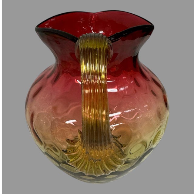 Vintage Amberina Art Glass Pitcher For Sale - Image 6 of 8