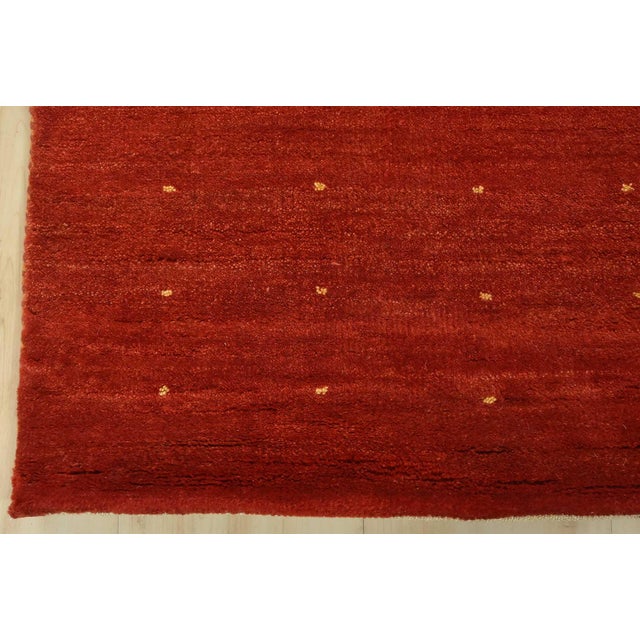 Gabbeh Runner 3’1” X 9’11” Red Wool Contemporary Hand-Knotted Oriental Rug For Sale - Image 10 of 13