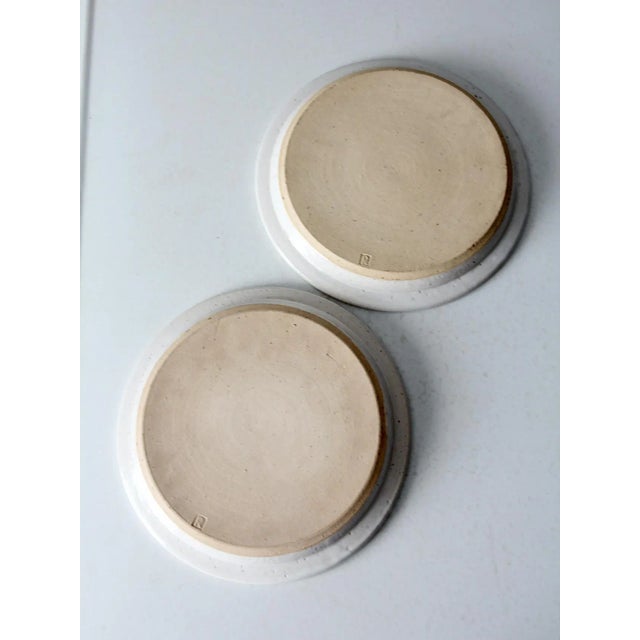 Vintage Studio Pottery Plates Pair For Sale - Image 9 of 11
