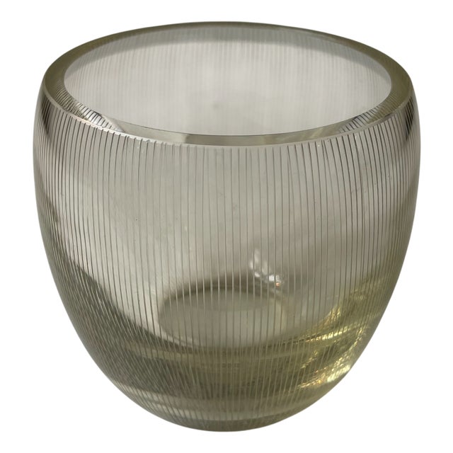 Art Deco Engraved Glass Vase by Jacob E. Bang for Holmegaard, 1930s For Sale