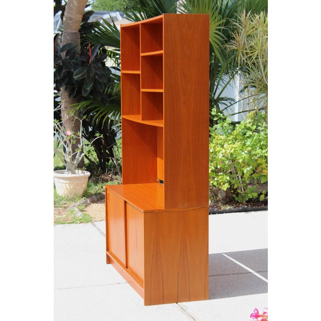 1970s Mid-Century Danish Teak Bookcase, 1970s Stackable Scandinavian Storage Cabinet For Sale - Image 5 of 18