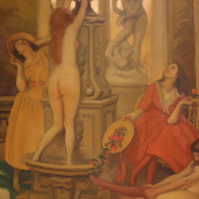 A. Protti, the Swans, 1930, Oil on Canvas For Sale - Image 9 of 15
