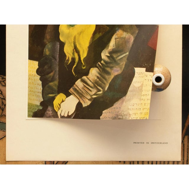 Green 1940s After Marc Chagall, "The Old Rabbi" First Edition Period Swiss Offset Lithograph For Sale - Image 8 of 10