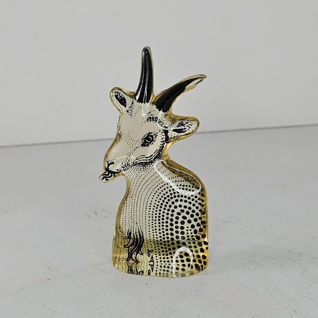 Mid-Century Modern Vintage Abraham Palatnik Lucite Billy Goat Figurine Antelope Brazil For Sale - Image 3 of 6