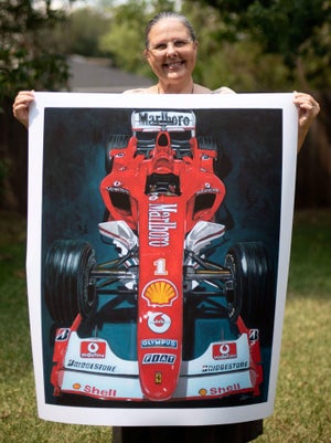 I Always Thought Records Were Meant to be Broken by Shan Fannin | Paper Giclee Print of a red racing car