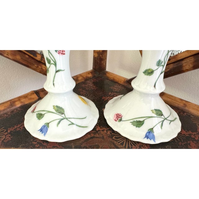 Ceramic D Porthault Limoges Porcelain Hand Painted Candleholders For Sale - Image 7 of 11