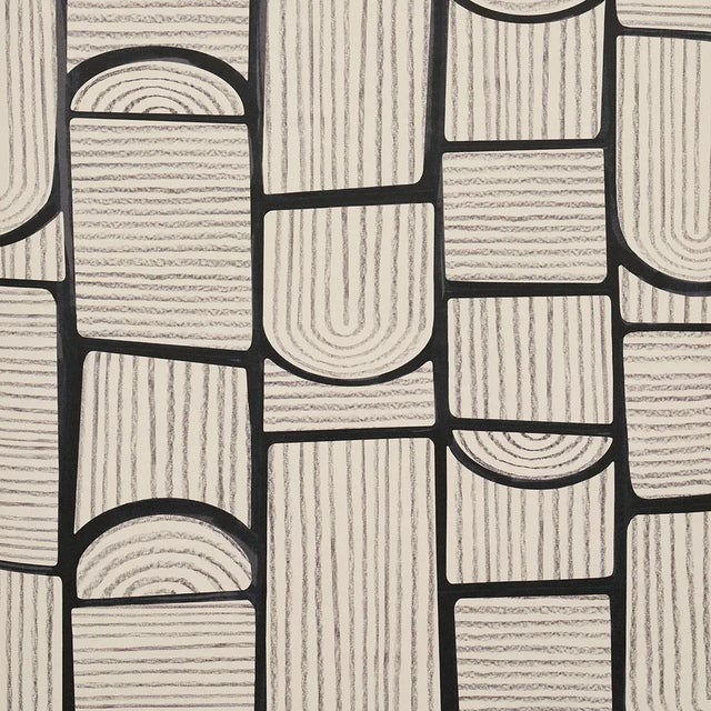 Schumacher x Backdrop Bloomsbury Wallpaper in Carbon For Sale