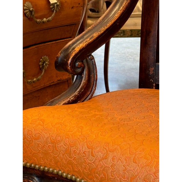 Brown 18th Century Italian Walnut Settee With Scrolled Arms For Sale - Image 8 of 13